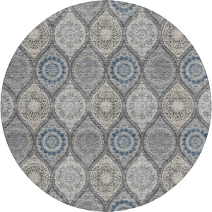 Luxury Washable Indoor/Outdoor Solace Gray 8' x 8' Round Rug