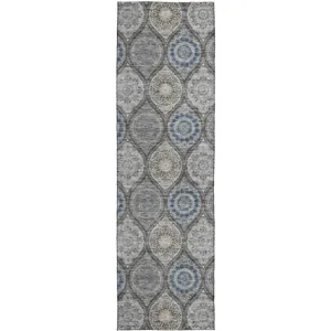 Luxury Washable Indoor/Outdoor Solace Gray 2\'3\" x 7\'6\" Runner Rug