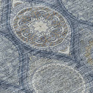 Luxury Washable Indoor/Outdoor Solace Navy 9\' x 12\' Rug