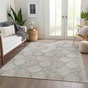Luxury Washable Indoor/Outdoor Solace Taupe 3\' x 5\' Rug