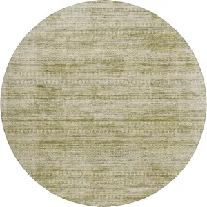 Luxury Washable Indoor/Outdoor Solace Aloe 8\' x 8\' Round Rug