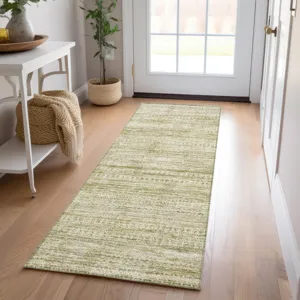 Luxury Washable Indoor/Outdoor Solace Aloe 2\'3\" x 7\'6\" Runner Rug