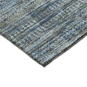 Luxury Washable Indoor/Outdoor Solace Denim 3\' x 5\' Rug