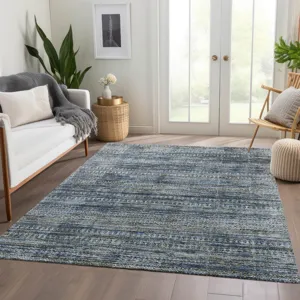 Luxury Washable Indoor/Outdoor Solace Denim 3\' x 5\' Rug