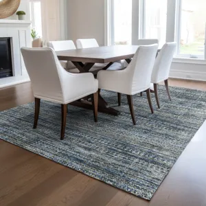 Luxury Washable Indoor/Outdoor Solace Denim 3\' x 5\' Rug