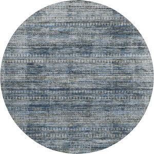 Luxury Washable Indoor/Outdoor Solace Denim 8' x 8' Round Rug