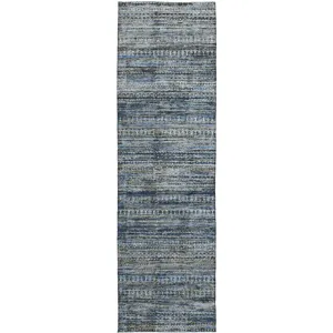 Luxury Washable Indoor/Outdoor Solace Denim 2\'3\" x 7\'6\" Runner Rug