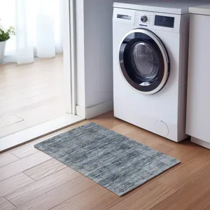 Luxury Washable Indoor/Outdoor Solace Denim 1\'8\" x 2\'6\" Rug