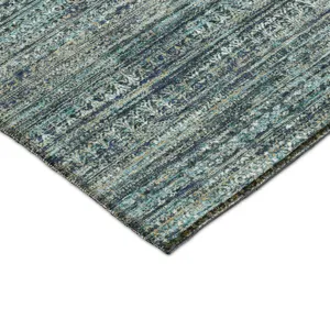 Luxury Washable Indoor/Outdoor Solace Teal 1\'8\" x 2\'6\" Rug