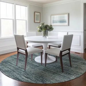 Luxury Washable Indoor/Outdoor Solace Teal 8\' x 8\' Round Rug