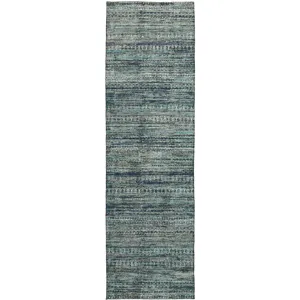 Luxury Washable Indoor/Outdoor Solace Teal 2\'3\" x 7\'6\" Runner Rug