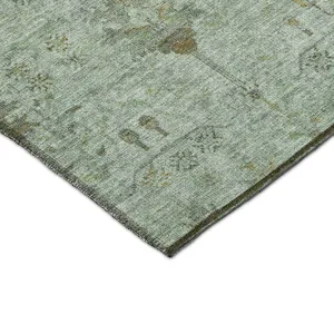 Luxury Washable Indoor/Outdoor Solace Aloe 3\' x 5\' Rug