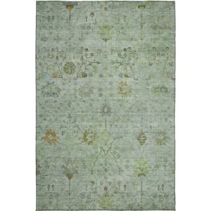 Luxury Washable Indoor/Outdoor Solace Aloe 3\' x 5\' Rug