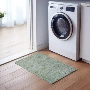 Luxury Washable Indoor/Outdoor Solace Aloe 1\'8\" x 2\'6\" Rug
