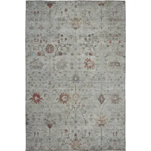 Luxury Washable Indoor/Outdoor Solace Gray 9\' x 12\' Rug