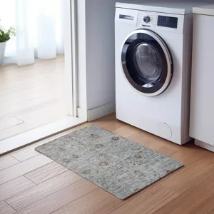 Luxury Washable Indoor/Outdoor Solace Gray 1\'8\" x 2\'6\" Rug