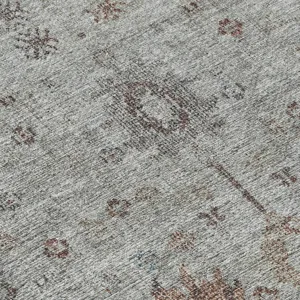 Luxury Washable Indoor/Outdoor Solace Gray 2\'3\" x 7\'6\" Runner Rug