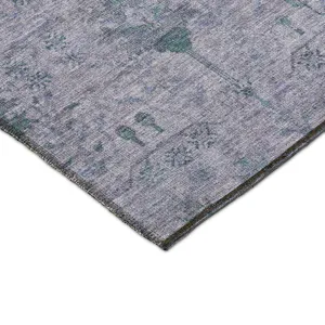 Luxury Washable Indoor/Outdoor Solace Lavender 2\'6\" x 3\'10\" Rug