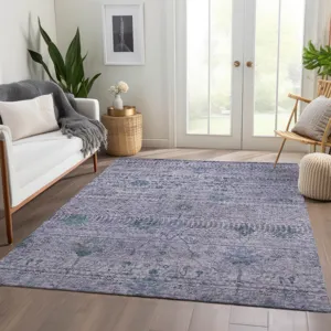 Luxury Washable Indoor/Outdoor Solace Lavender 2\'6\" x 3\'10\" Rug