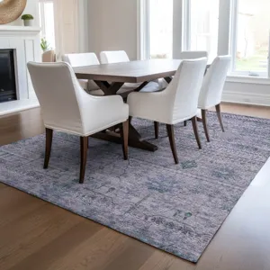 Luxury Washable Indoor/Outdoor Solace Lavender 2\'6\" x 3\'10\" Rug