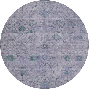 Luxury Washable Indoor/Outdoor Solace Lavender 8' x 8' Round Rug