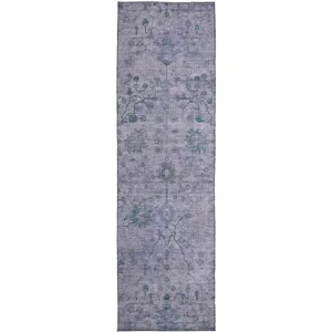 Luxury Washable Indoor/Outdoor Solace Lavender 2\'3\" x 7\'6\" Runner Rug