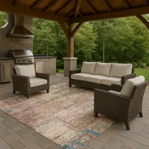 Luxury Washable Indoor/Outdoor Solace Blush 2\'6\" x 3\'10\" Rug