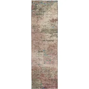 Luxury Washable Indoor/Outdoor Solace Blush 2\'3\" x 7\'6\" Runner Rug