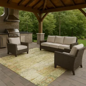 Luxury Washable Indoor/Outdoor Solace Fern 3\' x 5\' Rug