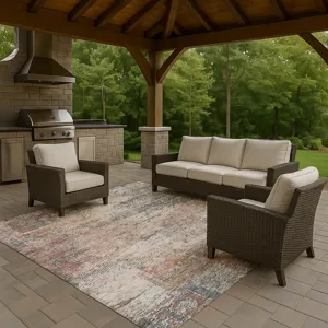 Luxury Washable Indoor/Outdoor Solace Gray 9\' x 12\' Rug