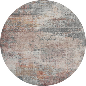 Luxury Washable Indoor/Outdoor Solace Gray 8' x 8' Round Rug