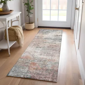 Luxury Washable Indoor/Outdoor Solace Gray 2\'3\" x 7\'6\" Runner Rug
