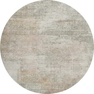 Luxury Washable Indoor/Outdoor Solace Linen 8\' x 8\' Round Rug