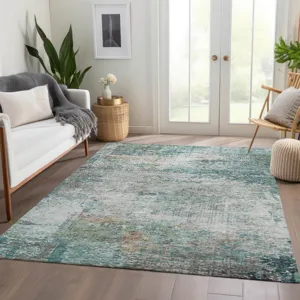 Luxury Washable Indoor/Outdoor Solace Teal 2\'6\" x 3\'10\" Rug