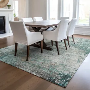 Luxury Washable Indoor/Outdoor Solace Teal 2\'6\" x 3\'10\" Rug