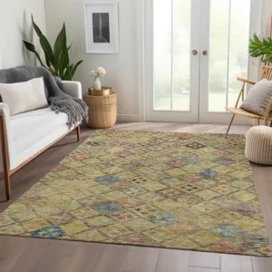 Luxury Washable Indoor/Outdoor Solace Gold 5\' x 7\'6\" Rug