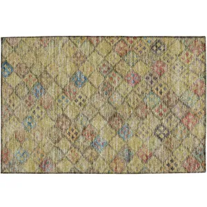 Luxury Washable Indoor/Outdoor Solace Gold 1\'8\" x 2\'6\" Rug