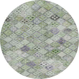 Luxury Washable Indoor/Outdoor Solace Green 8' x 8' Round Rug
