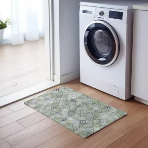 Luxury Washable Indoor/Outdoor Solace Green 1\'8\" x 2\'6\" Rug