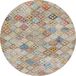 Luxury Washable Indoor/Outdoor Solace Paprika 8' x 8' Round Rug