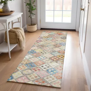 Luxury Washable Indoor/Outdoor Solace Paprika 2\'3\" x 7\'6\" Runner Rug