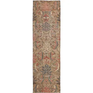 Luxury Washable Indoor/Outdoor Solace Tan 2\'3\" x 7\'6\" Runner Rug