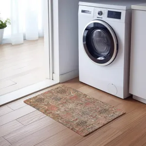 Luxury Washable Indoor/Outdoor Solace Tan 1\'8\" x 2\'6\" Rug