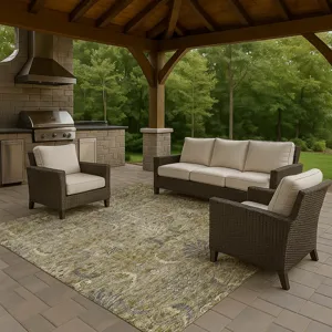 Luxury Washable Indoor/Outdoor Solace Taupe 3\' x 5\' Rug