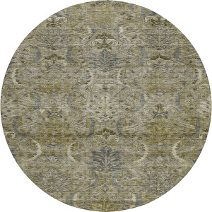 Luxury Washable Indoor/Outdoor Solace Taupe 8' x 8' Round Rug