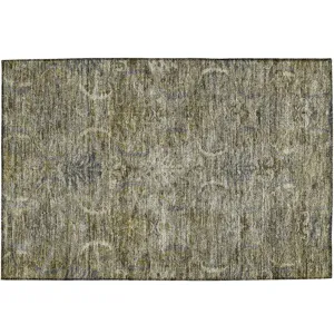 Luxury Washable Indoor/Outdoor Solace Taupe 1\'8\" x 2\'6\" Rug