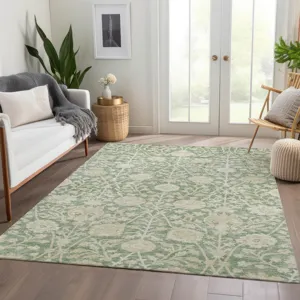 Luxury Washable Indoor/Outdoor Solace Aloe 9\' x 12\' Rug