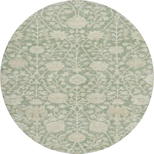 Luxury Washable Indoor/Outdoor Solace Aloe 8\' x 8\' Round Rug