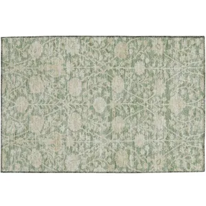 Luxury Washable Indoor/Outdoor Solace Aloe 1\'8\" x 2\'6\" Rug