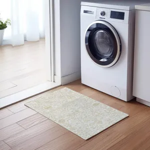 Luxury Washable Indoor/Outdoor Solace Ivory 1\'8\" x 2\'6\" Rug